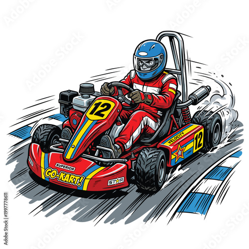 nice detailed and cool gokart vector image