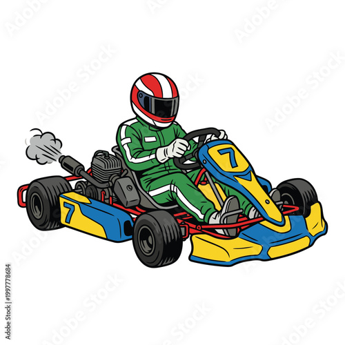 nice detailed and cool gokart vector image