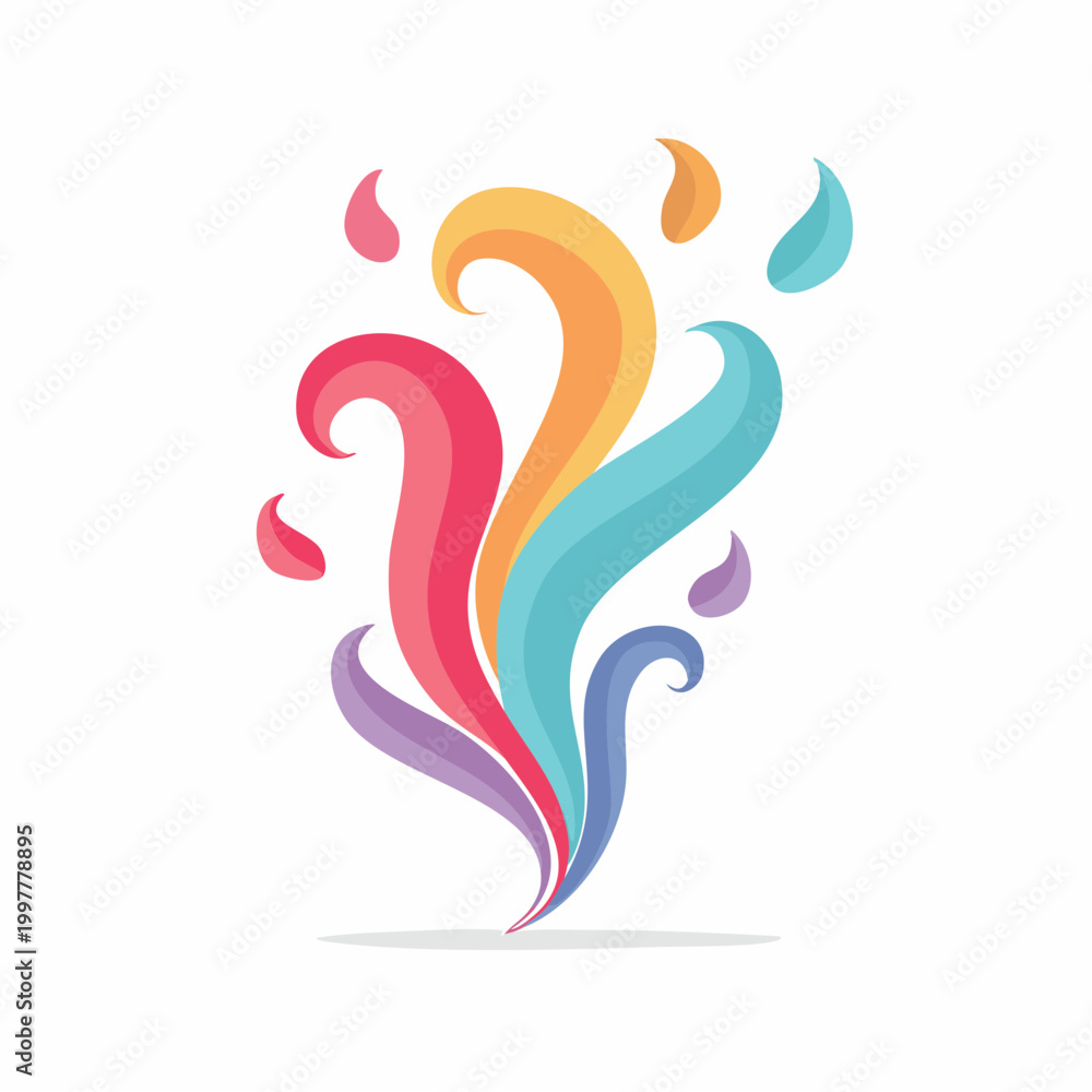 Obraz premium Colorful Swirls and Drops Abstract Design