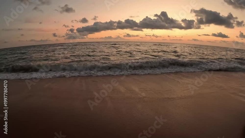 Golden Hour Time-Warp Effect Over Colombo Beach, Sri Lanka – Dramatic Tropical Sunset Motion Scene