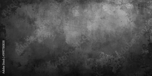 Dark vintage grunge wall texture with a rough gray concrete surface and an aged dirty stone pattern for a textured retro backdrop