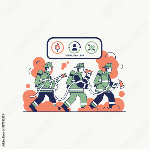 Hazmat Team in Protective Suits Advancing Through Scene.