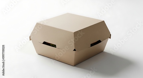 Eco-friendly Kraft Paper Burger Box Packaging Mockup.