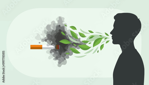 Clean Air Breathing No Tobacco Day Banner Vector