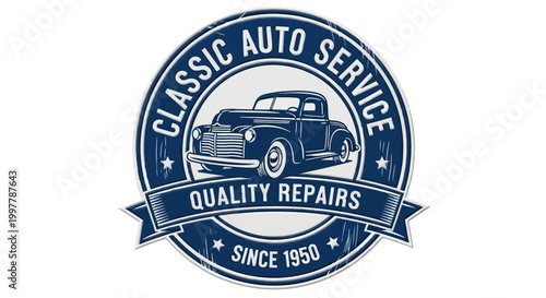 Classic Auto Service Quality Repairs Since 1950 Emblem Logo