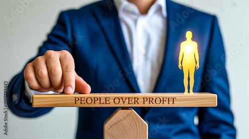 People over profit business ethics balance concept