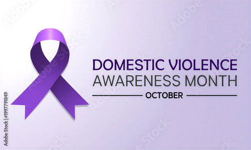 Purple awareness ribbon for domestic violence awareness month in october campaign design
