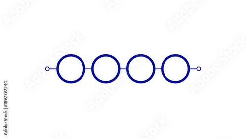 Blue Gradient Round Infographic 4 Steps Template Animation for Commercial Activity. Business Process Round Infographic Animation.