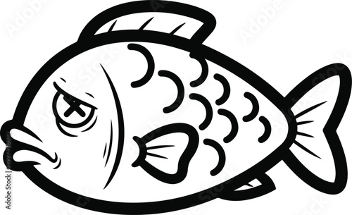 Sad Cartoon Fish With X Eyes