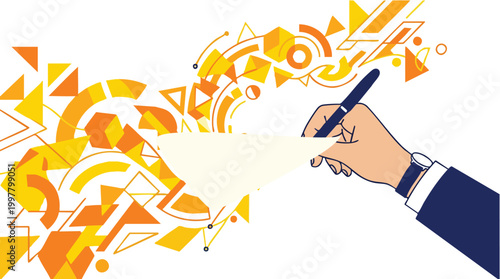 Strategic creative leadership signing a high-stakes contract that sparks explosive brand innovation and visionary business growth.