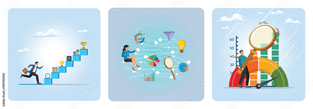 Fototapeta premium Motivation to succeed concept. Business intelligence data analysis. Business Analysis.