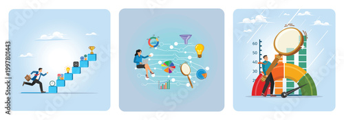 Motivation to succeed concept. Business intelligence data analysis. Business Analysis.