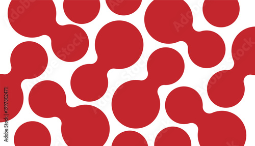 Abstract pattern of red connected dots, metaball. Minimalist pattern of circles, dots. Metaball pattern. Vector Connect Circle Shapes with Geometric Dots. Connected dots icons. 