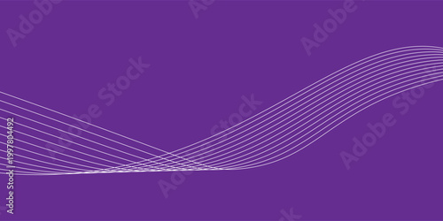 Abstract Purple Wave Background with Curved Gradient Lines