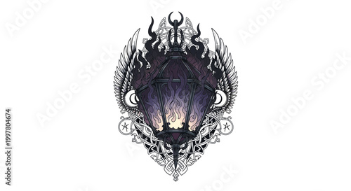 Mystical Occult Symbol, Alchemy, Esoteric Design, Cosmic Mandala, Spiritual Art
