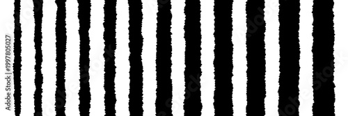 Tableau sur toile Torn Paper Stripes in Black and White Abstract Design for Crafts and Collage Pro