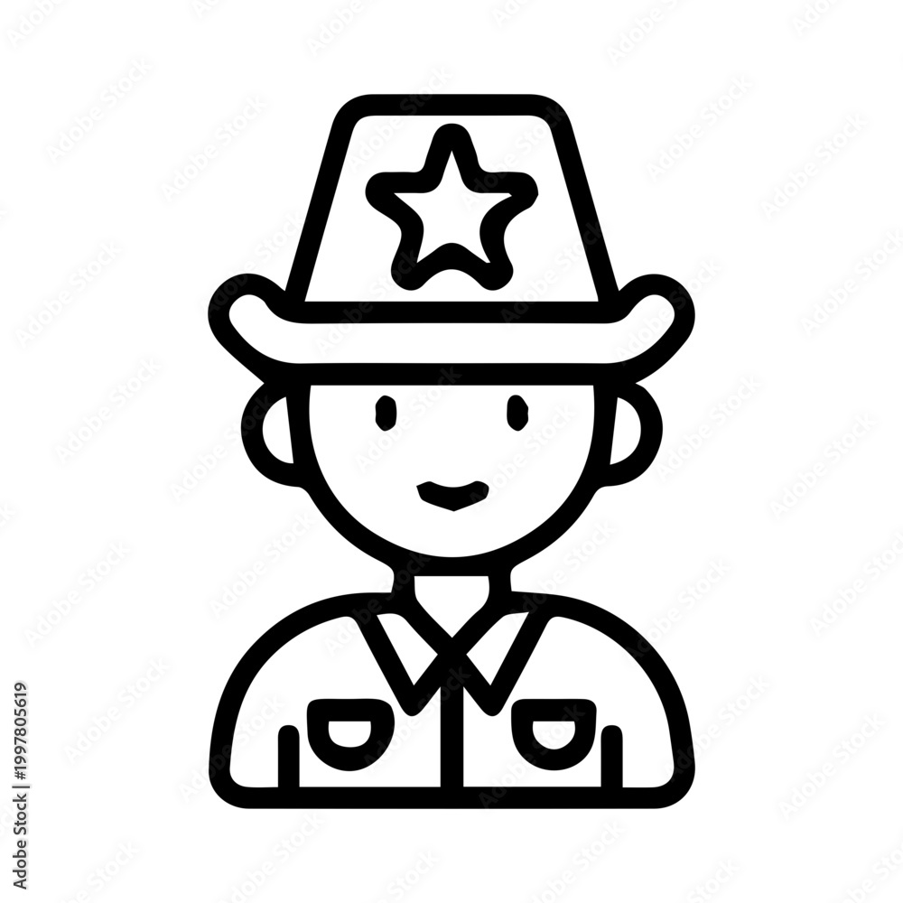 Obraz premium Sheriff Cowboy Icon