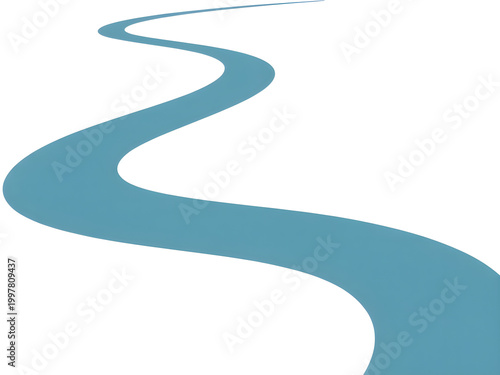 Curved blue line forming a smooth wave shape illustration isolated on transparent background, illustration