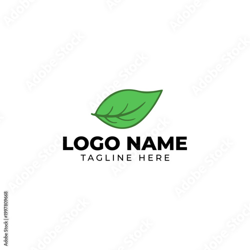 Minimalist Green Leaf Logo Template for Nature and Eco Brands