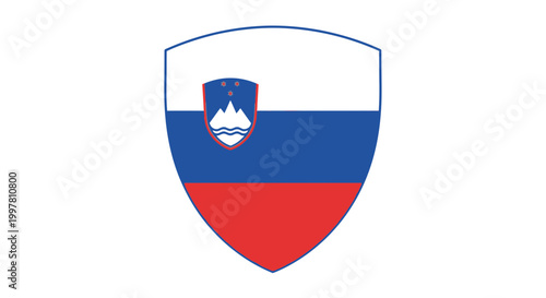 Slovenia National Emblem Shield Flag Vector Graphic