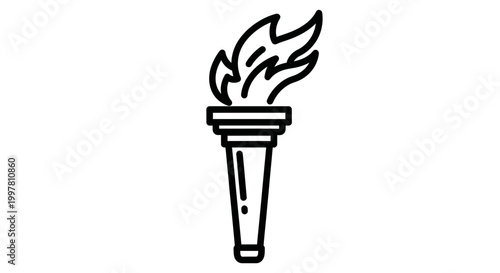 Torch Icon with Flame