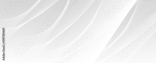 White and grey circular curve abstract background vector for presentation. Background and abstract concept.