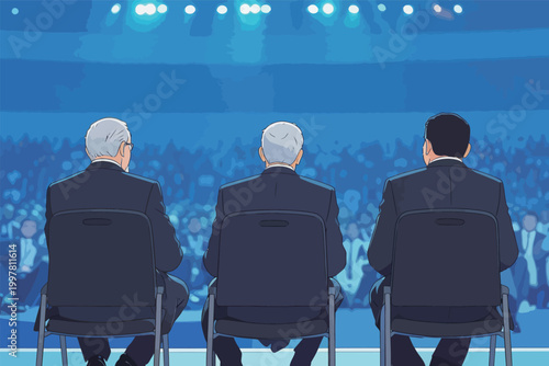 Three Men in Suits at Formal Event