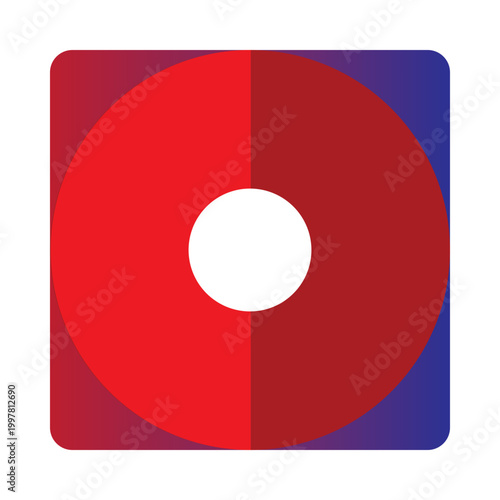 Stylized flat design dice face showing number 1 icon
