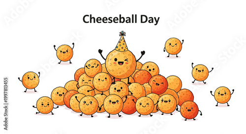 Cheese balls with happy faces.