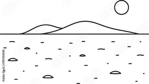 Tableau sur toile Bahrain Sand Flat Minimal Line Art Icon