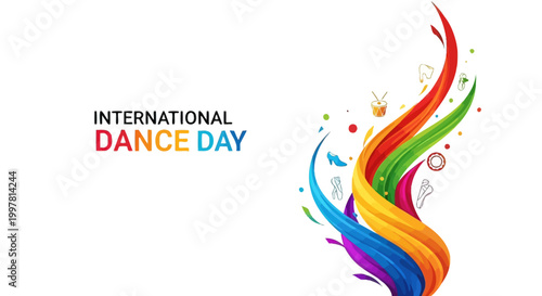 International Dance Day Colorful Illustration.
