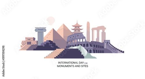 International monuments and famous sites.