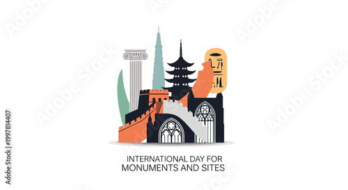 Monument Architecture Landmark Illustration.