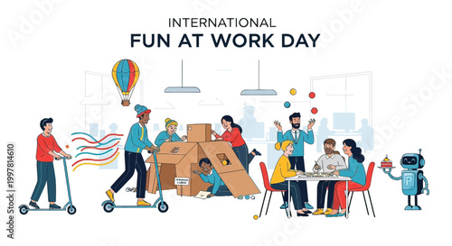 People having fun at work office 2.