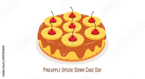 Pineapple upside down cake dessert sweet.