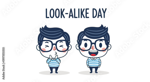 Two cartoon men looking similar.