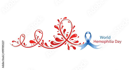 World Hemophilia Day awareness blue ribbon 1.