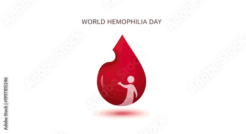 World Hemophilia Day Awareness Blood Drop.
