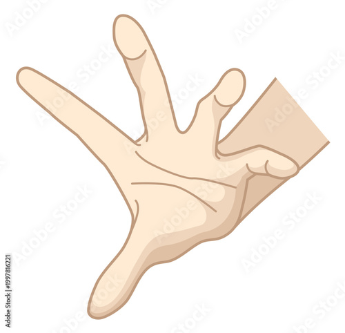 物をつかむ開いた手のひらイラスト｜つかむ手・開いた手・ジェスチャー・ハンドサイン素材・シンプル・ベクター