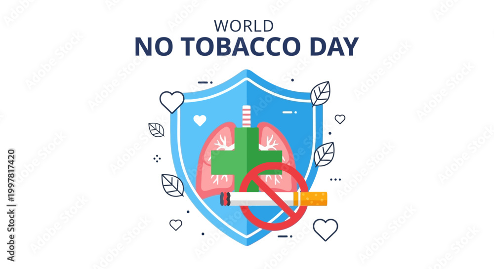 Obraz premium World No Tobacco Day awareness campaign symbol.