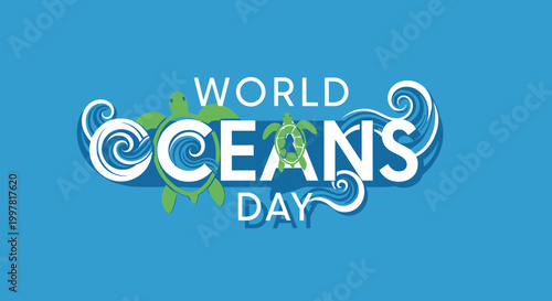 World Oceans Day awareness campaign logo.