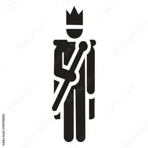 silhouette illustration of a king A king is the supreme and sovereign ruler of a territory or nation, often ruling by birthright or lineage. As head of state, the king acts as commander-in-chief, supr
