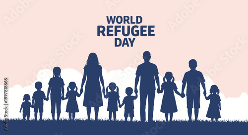 World Refugee Day awareness campaign illustration.