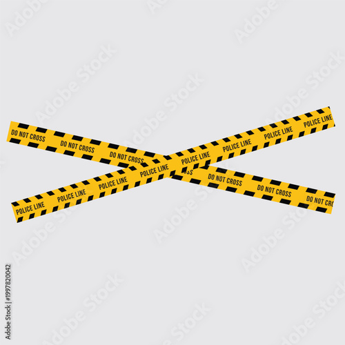 Police Warning Tape Crossed – High Risk and Restricted Zone Symbol