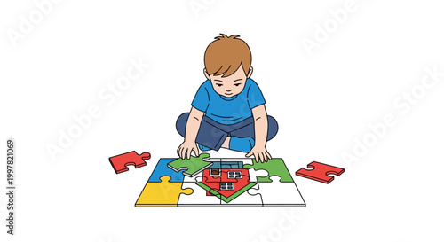 A happy little girl and toddler enjoy a fun childhood activity playing with colorful toy building blocks for early education and creative construction play