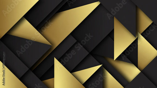  Luxury Black and Gold Geometric Pattern | Modern Abstract Gold and Black Design | Premium Metallic Geometric Background