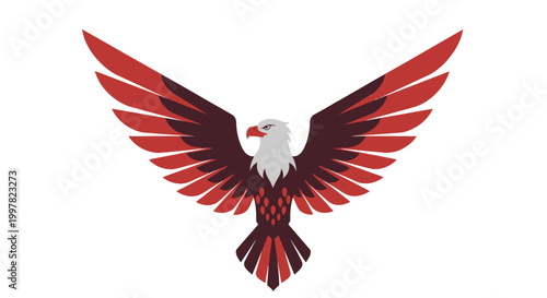 Red Eagle Bird Flying.