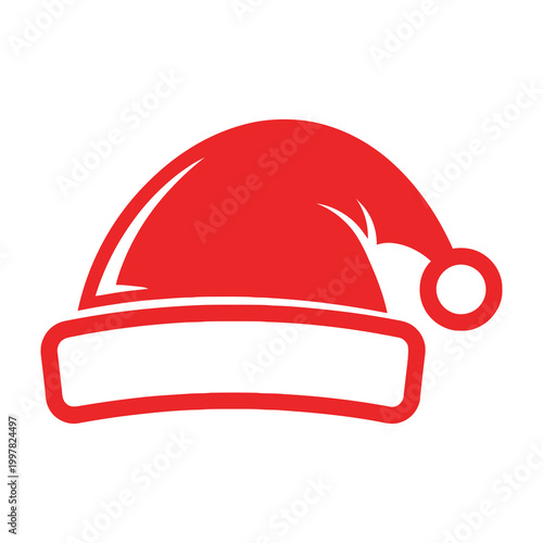 Red Christmas Santa Hat Icon Symbol