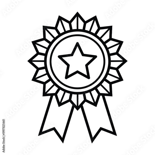 Ribbon star award symbol icon