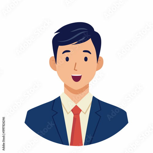 驚くビジネスマンのシンプルイラスト